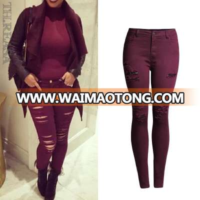 NS0316 latest women fashion plus size jeans women ripped jeans